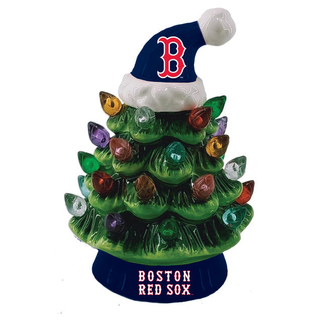 Boston Red Sox Christmas Tree 4 Inch LED Tabletop