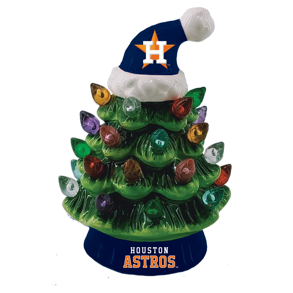 Houston Astros Christmas Tree 4 Inch LED Tabletop