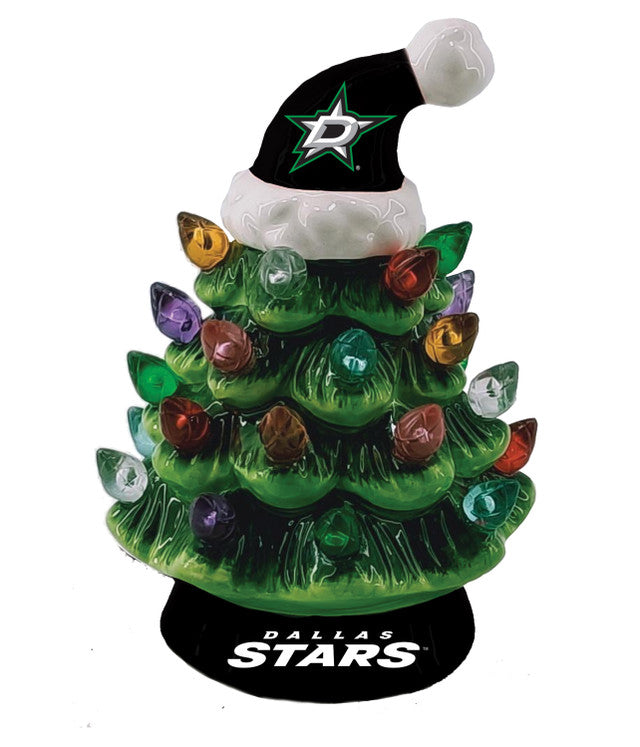 Dallas Stars Christmas Tree 4 Inch LED Tabletop