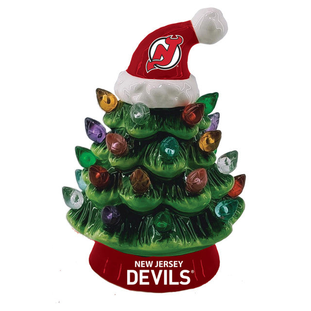 New Jersey Devils Christmas Tree 4 Inch LED Tabletop