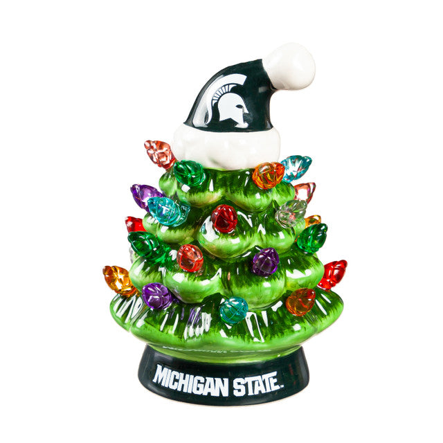 Michigan State Spartans Christmas Tree 4 Inch LED Tabletop