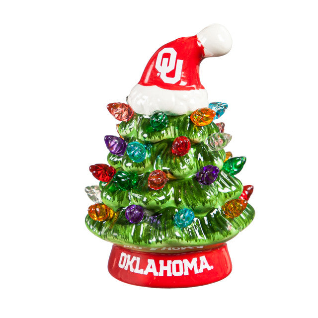 Oklahoma Sooners Christmas Tree 4 Inch LED Tabletop