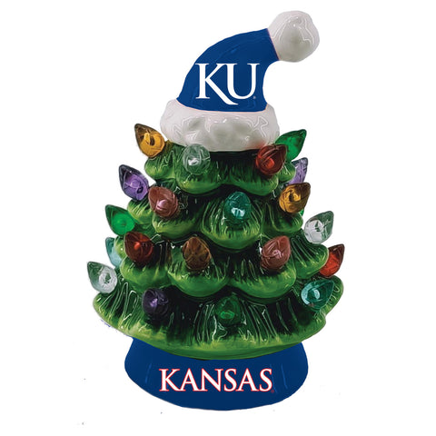 Kansas Jayhawks Christmas Tree 4 Inch LED Tabletop