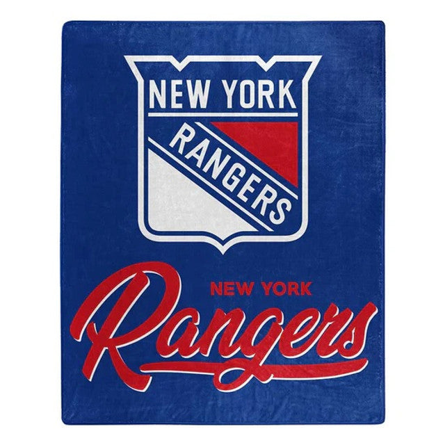 New York Rangers Blanket 50x60 Raschel Signature Design