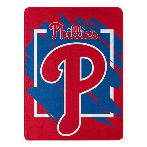 Philadelphia Phillies Blanket 46x60 Micro Raschel Dimensional Design Rolled