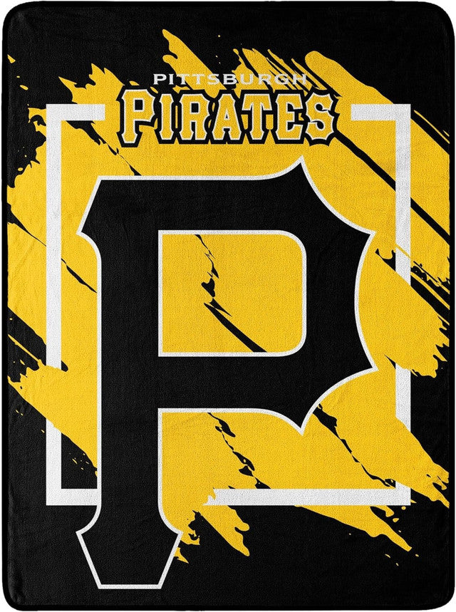 Pittsburgh Pirates Blanket 46x60 Micro Raschel Dimensional Design Rolled