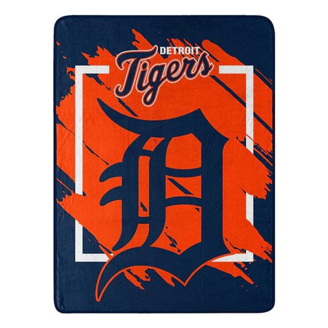 Detroit Tigers Blanket 46x60 Micro Raschel Dimensional Design Rolled