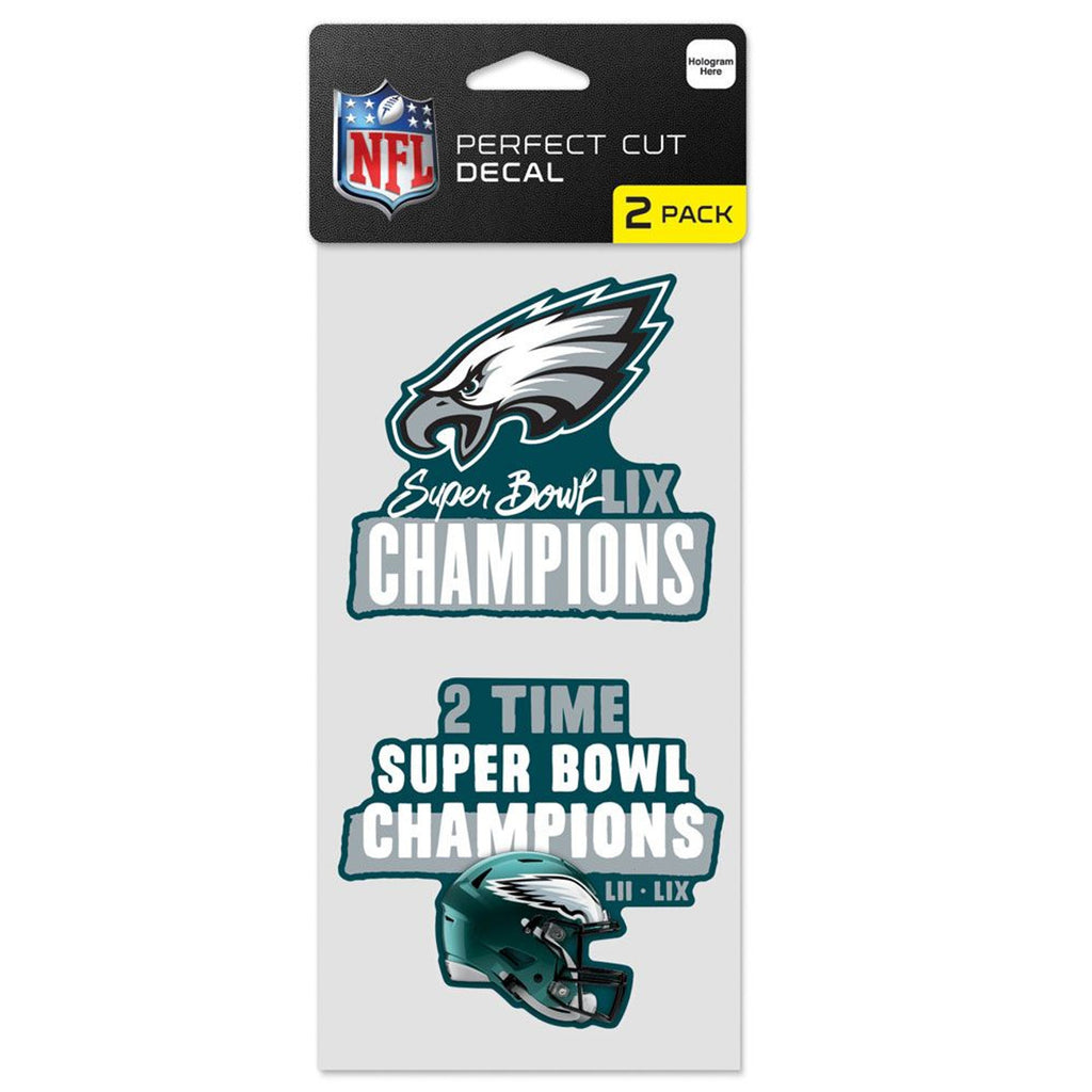 Philadelphia Eagles Decal 4x4 Perfect Cut Set of 2 Super Bowl 59 Champ