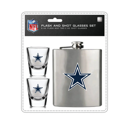 Dallas Cowboys Flask and Shot Glass Set