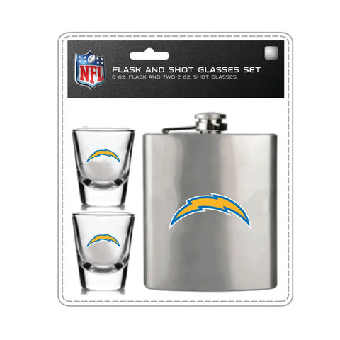 Los Angeles Chargers Flask and Shot Glass Set