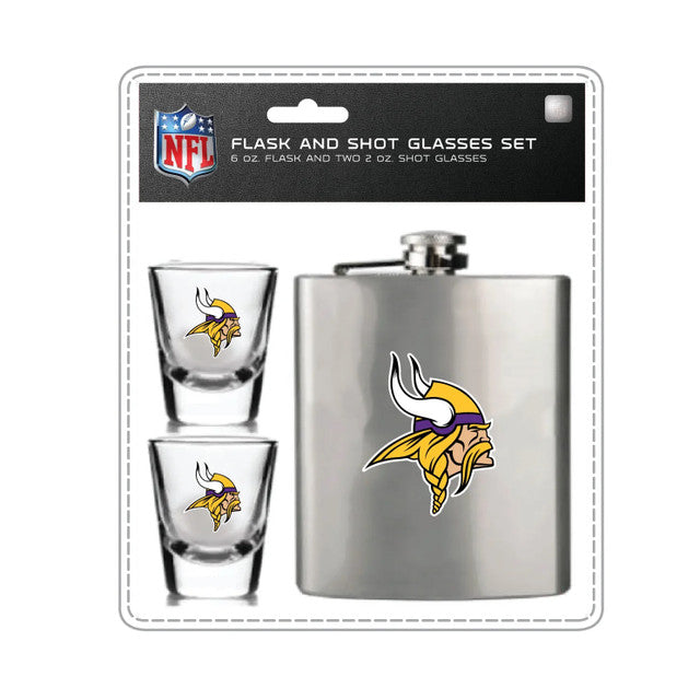 Minnesota Vikings Flask and Shot Glass Set