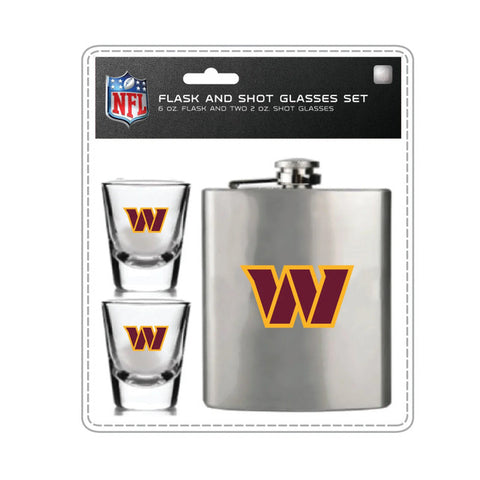 Washington Commanders Flask and Shot Glass Set