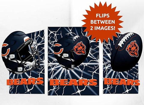 Chicago Bears 3D Art Print 12x16 Lightning Flip