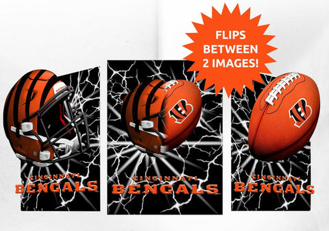 Cincinnati Bengals 3D Art Print 12x16 Lightning Flip