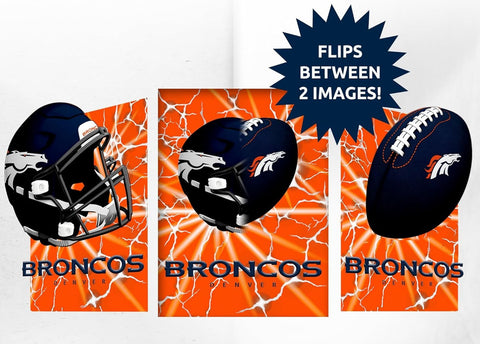 Denver Broncos 3D Art Print 12x16 Lightning Flip