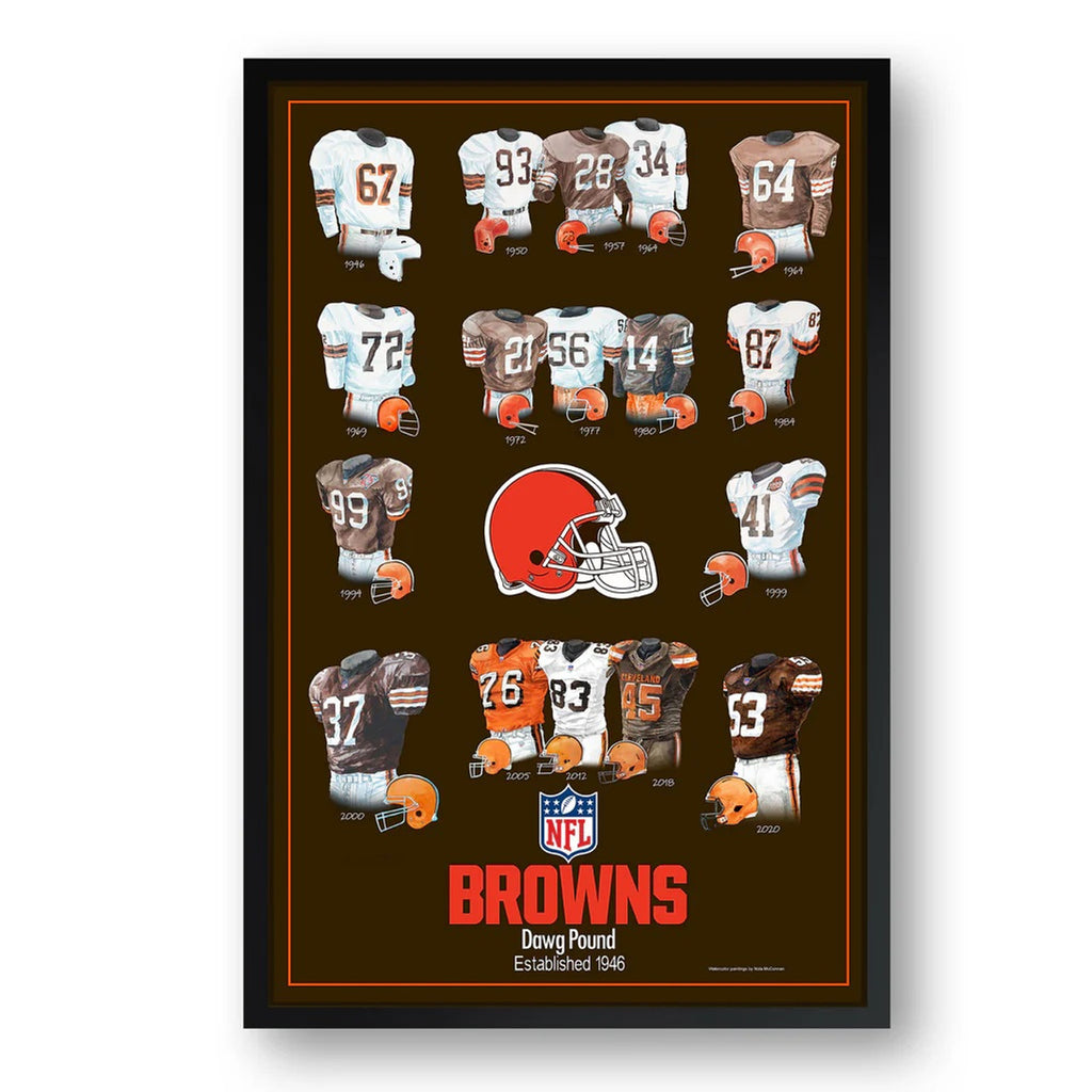 Cleveland Browns Framed Print 10x13 Uniform Heritage