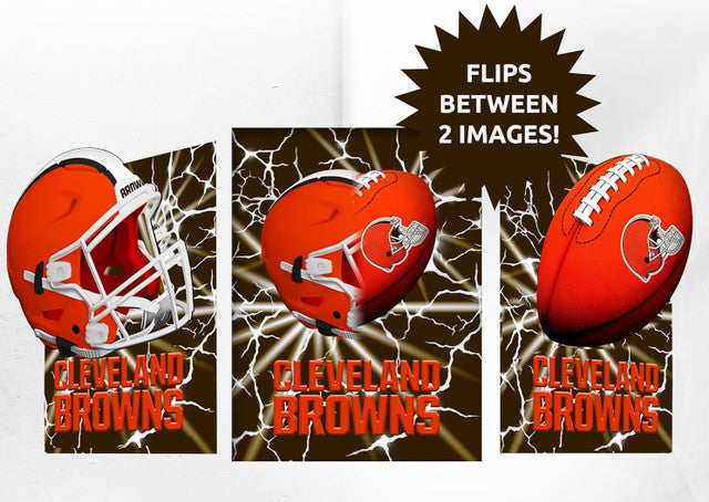 Cleveland Browns 3D Art Print 12x16 Lightning Flip