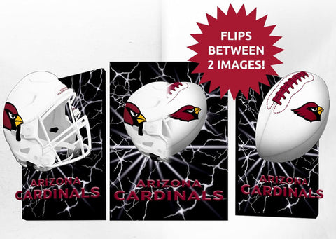 Arizona Cardinals 3D Art Print 12x16 Lightning Flip