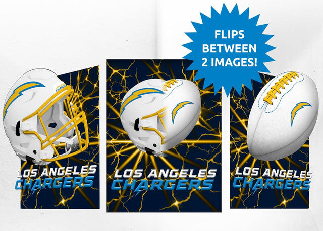 Los Angeles Chargers 3D Art Print 12x16 Lightning Flip