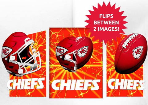 Kansas City Chiefs 3D Art Print 12x16 Lightning Flip