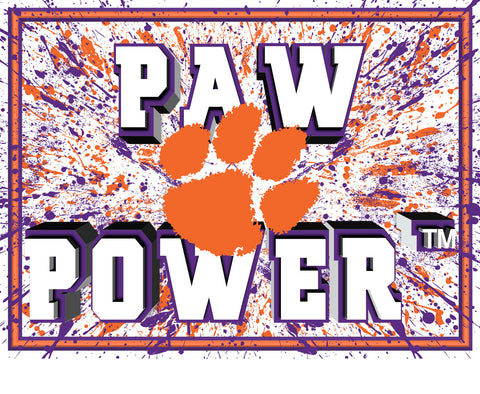 Clemson Tigers 3D Art Print 12x16 Splatter