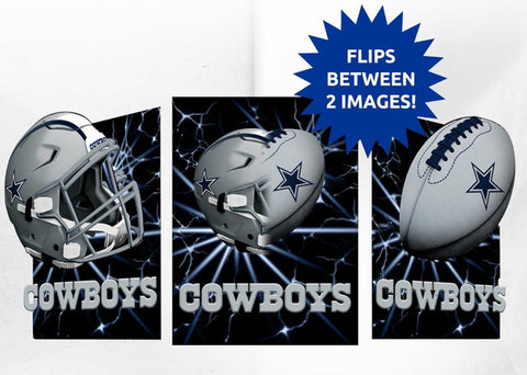 Dallas Cowboys 3D Art Print 12x16 Lightning Flip