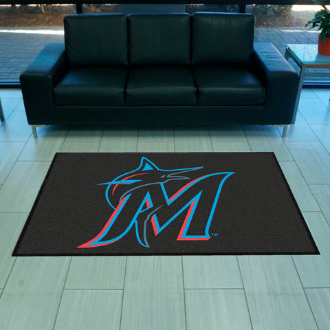 MLB - Miami Marlins 4X6 Logo Mat - Landscape