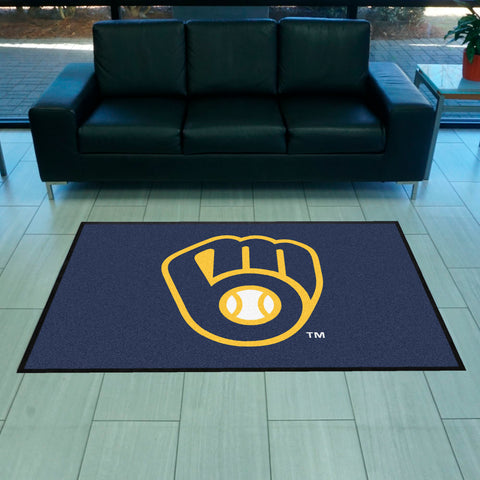 MLB - Milwaukee Brewers 4X6 Logo Mat - Landscape