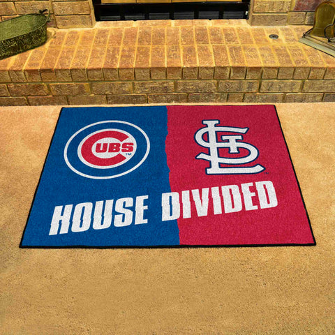 MLB House Divided Mat - Cubs / Cardinals