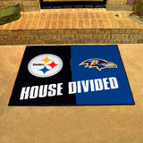 NFL House Divided Mat - Steelers / Ravens