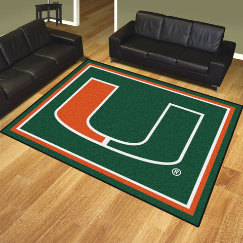 University of Miami 8x10 Rug