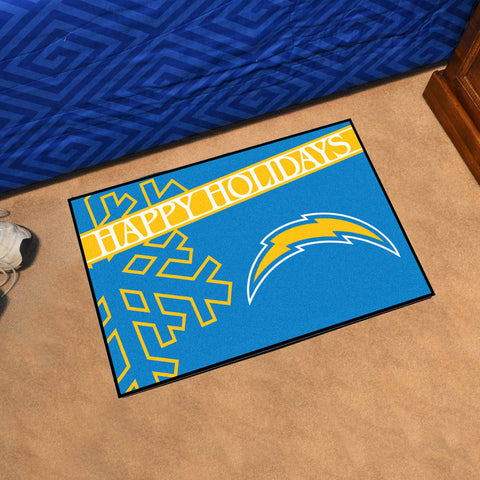 NFL - Los Angeles Chargers Starter Mat - Happy Holidays