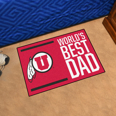 University of Utah Starter Mat - World's Best Dad