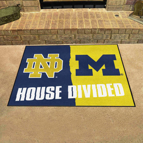 House Divided Mat - Notre Dame / Michigan