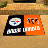 NFL House Divided Mat - Steelers / Bengals