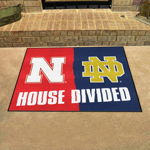 House Divided Mat - Nebraska / Notre Dame