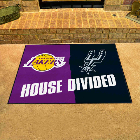 NBA House Divided Mat - Lakers / Spurs