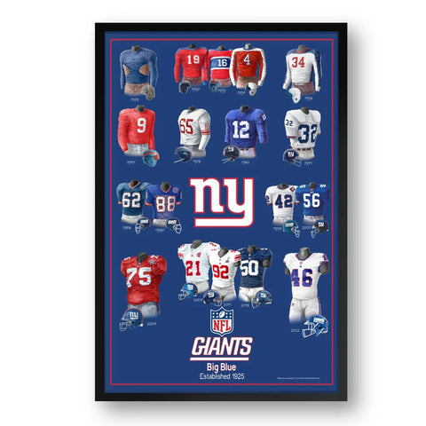 New York Giants Framed Print 10x13 Uniform Heritage