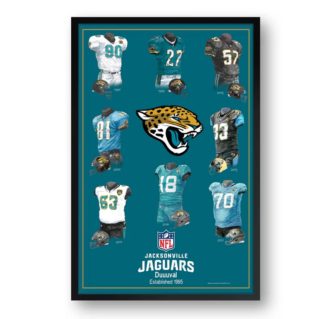 Jacksonville Jaguars Framed Print 10x13 Uniform Heritage