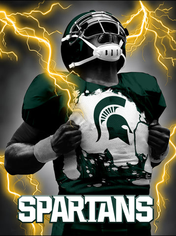 Michigan State Spartans 3D Art Print 12x16 Super Player