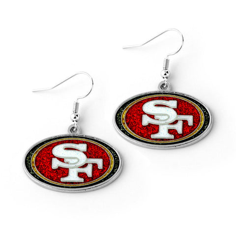 San Francisco 49ers Earrings Glitter Dazzle