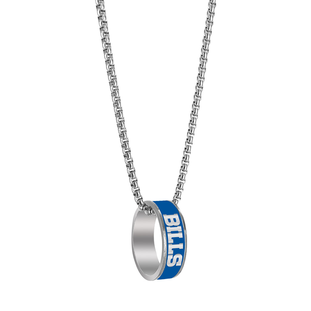 Buffalo Bills Necklace Fashion Ring Pendant Silver