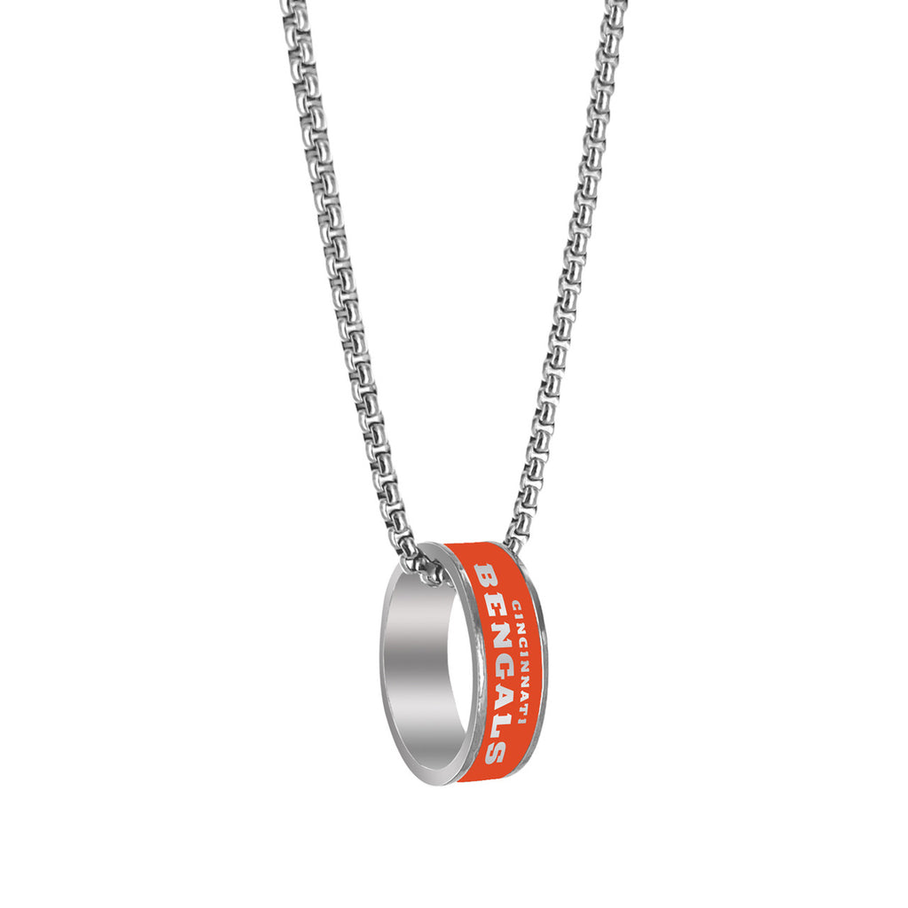 Cincinnati Bengals Necklace Fashion Ring Pendant Silver