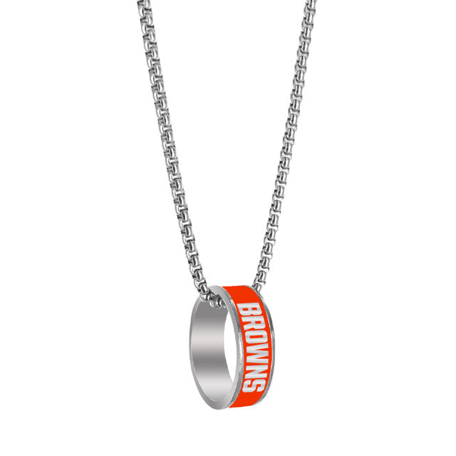 Cleveland Browns Necklace Fashion Ring Pendant Silver