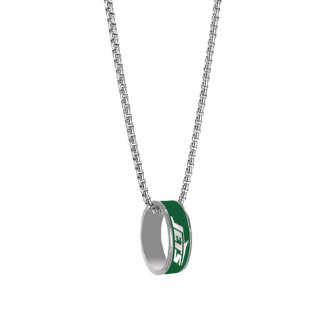 New York Jets Necklace Fashion Ring Pendant Silver