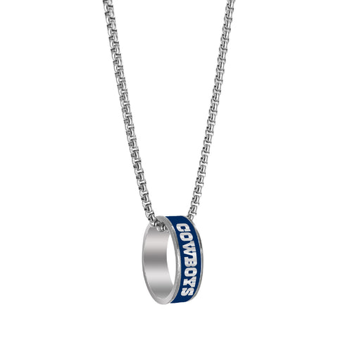 Dallas Cowboys Necklace Fashion Ring Pendant Silver