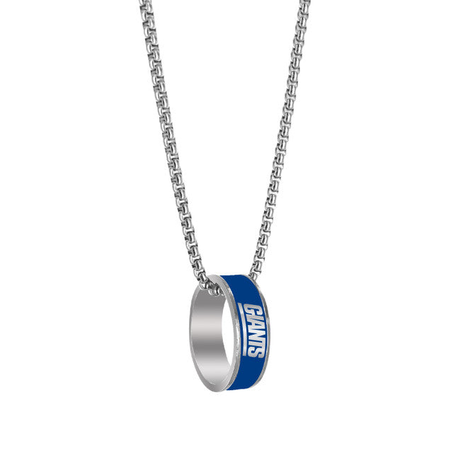 New York Giants Necklace Fashion Ring Pendant Silver