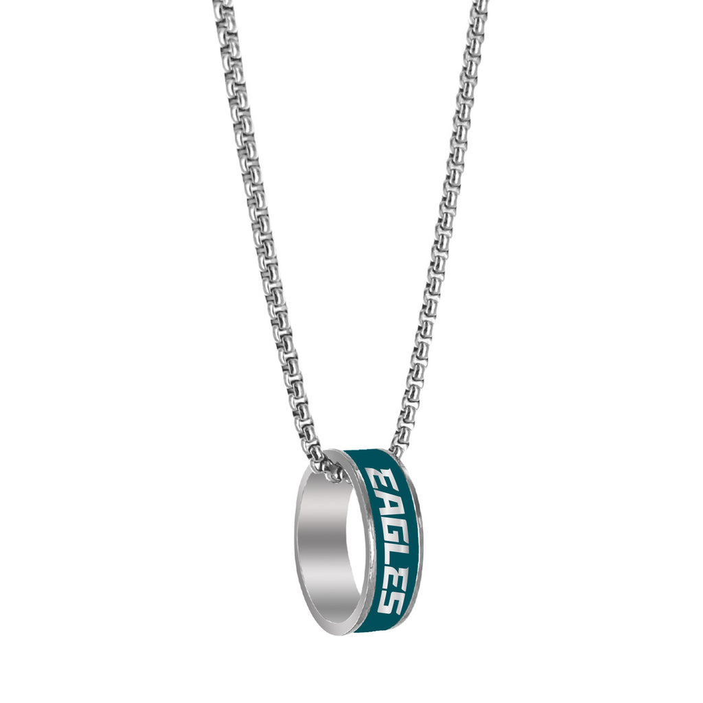 Philadelphia Eagles Necklace Fashion Ring Pendant Silver