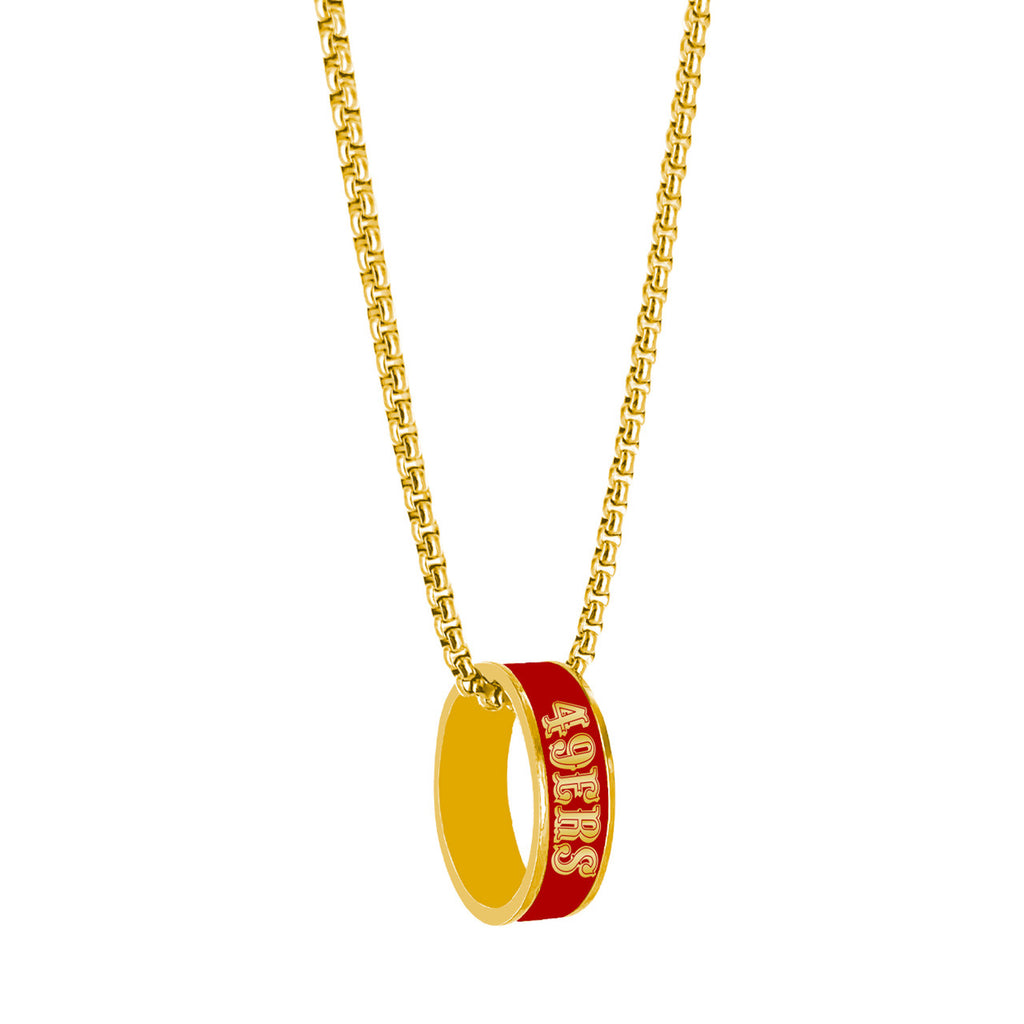 San Francisco 49ers Necklace Fashion Ring Pendant Gold