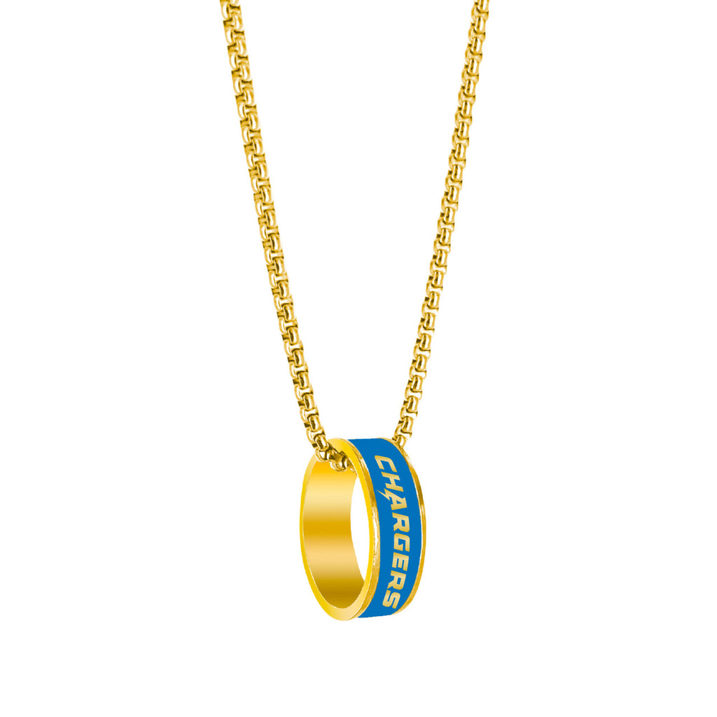 Los Angeles Chargers Necklace Fashion Ring Pendant Gold